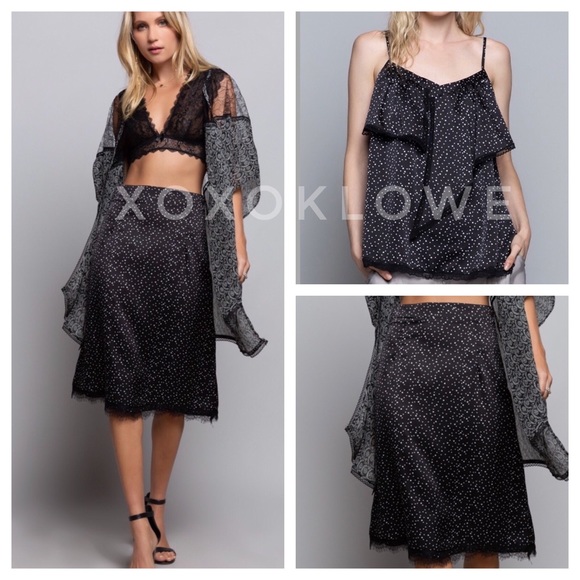 Black Satin Polka Dot Sleeveless Cami Blouse - Picture 4 of 9